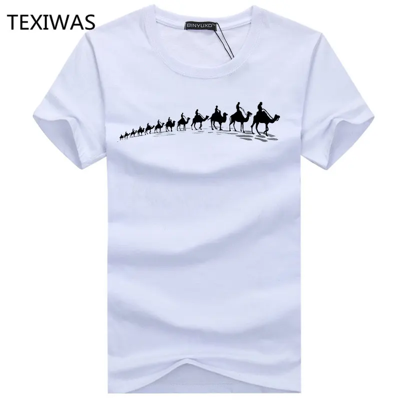 TEXIWAS 2019 Новая мужская футболка размера плюс одежда светло коричневые брендовые