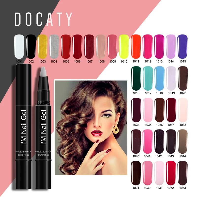 Docaty ручка для ногтей чистый 35 цветов УФ гель отмачиваемый лаковый праймер