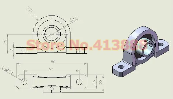 Опорные подшипники из цинкового сплава калибра 15 мм KP002 UCP002 P002 корпус опорного