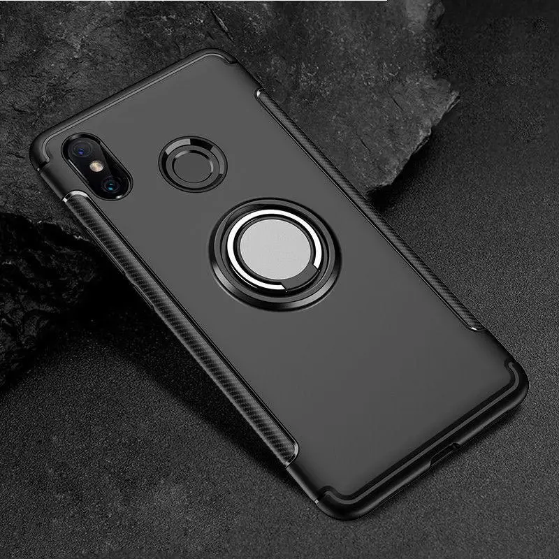 Black Чехол для Xiao mi Red mi Note 7 6 5 4X 5A Pro Prime Red mi 5 4 4A Plus S2 Чехлы для Xiaomi mi 9 8 se lite 5X6X3 чехол с магнитным кольцом - Цвет: Black