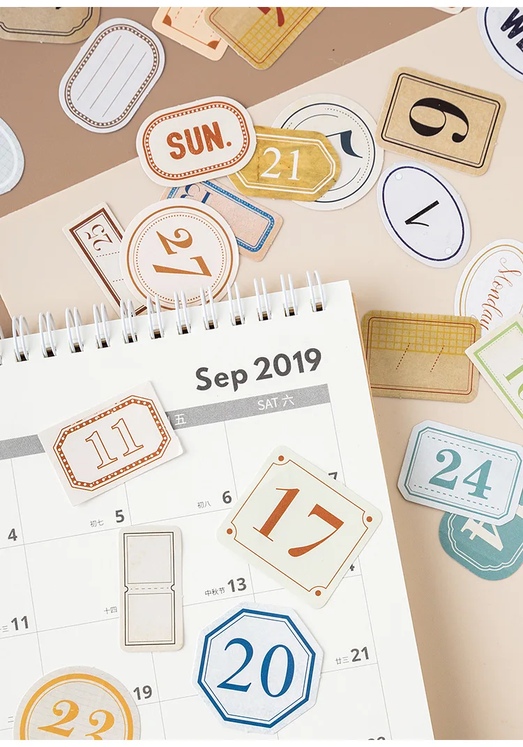 45 pcs/pack Retro Chronology Bullet Journal Decorative Stickers Scrapbooking Stick Label Diary Stationery Album Stickers