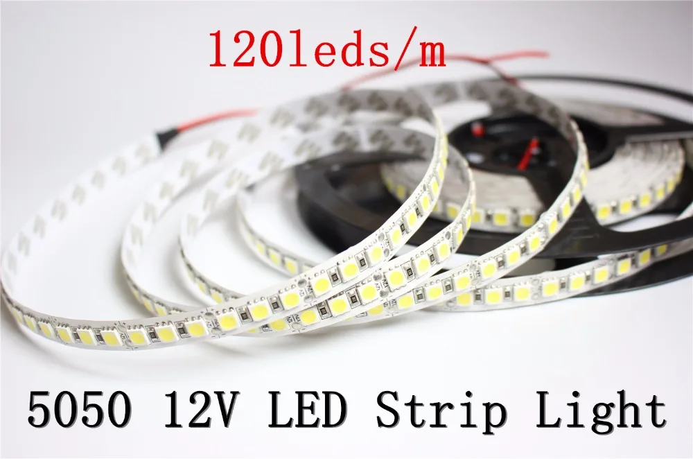 Новая Светодиодная лента 5050 DC12V 120LEDs/m 5 м/лот гибкая светодиодная теплый