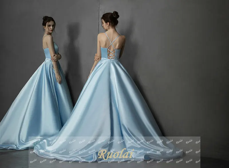 Elegant A Line Evening Dresses Long V-Neck Women Party Gown Formal Dress 2020 with Pockets robe de soiree Prom | Свадьбы и торжества