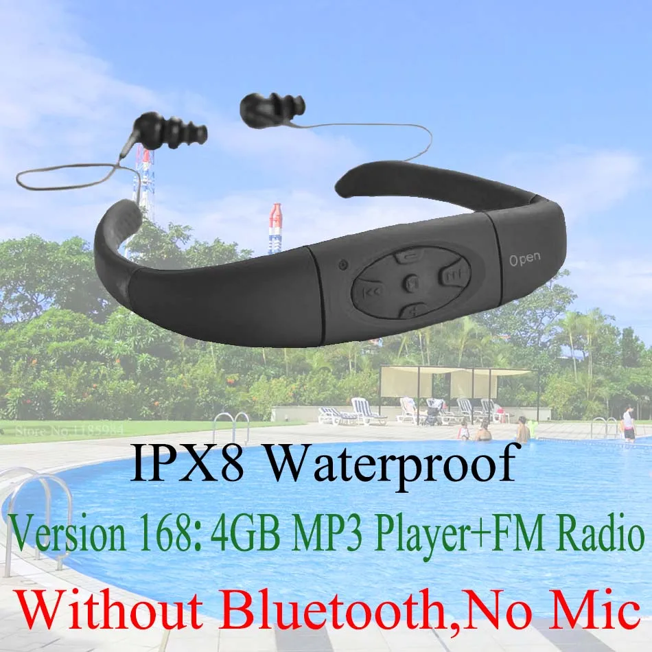 168 ( 4GB MP3 A ) 268 IPX8 водонепроницаемый Bluetooth 4,0; 168 4 ГБ 8 ГБ Водонепроницаемый MP3-плеер fm-радио) Плавание ming Дайвинг подводный Спорт Плавание Наушники - Цвет: 168 ( 4GB MP3 A )