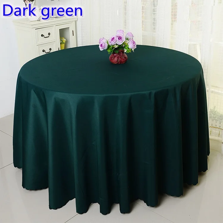 Dark Green 23 Цвета, полиэфирная скатерть, круглый стол, украшение, свадебные, вечерние, для отеля - Цвет: Dark Green