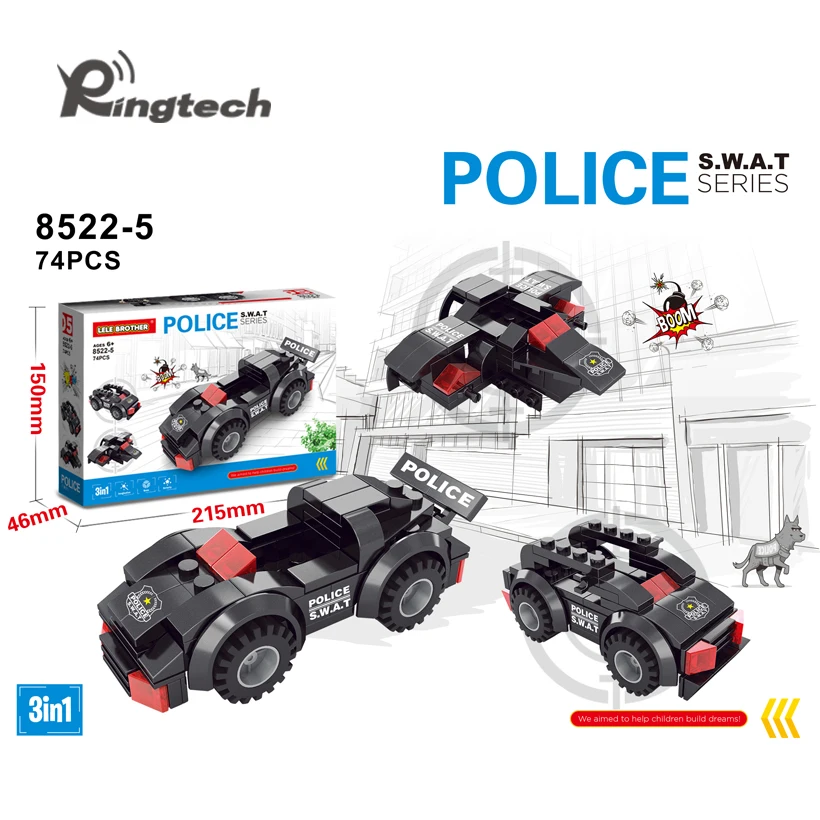 Ringtech-Леле брат строительные блоки 618 шт. City Полиция серии Сват 8 в 1 Город