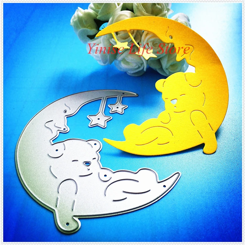 YINISE металлические режущие штампы для трафареты скрапбукинга медведь на Луне