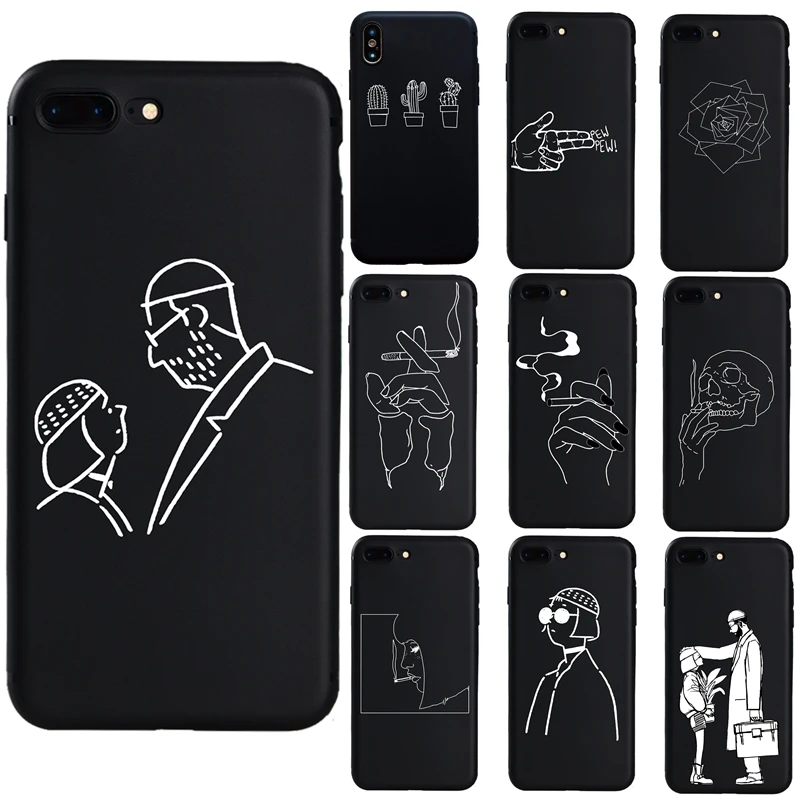 Модный мягкий чехол для iphone 5s SE X 6 6s 7 8 Plus XS MAX XR 11 Pro телефона мужчин и девочек|case for