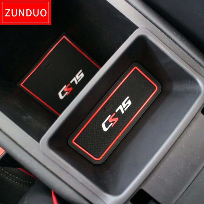 Коврик ZUNDUO со слотом для ворот Changan CS75 2013 2019 коврик с пазами двери Нескользящие