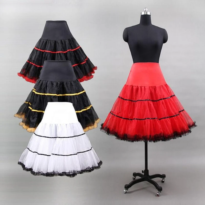 Crinoline Tulle Petticoat Short Woman Red Black Girl Skirt Underskirt Kinderen Jupon | Свадьбы и торжества