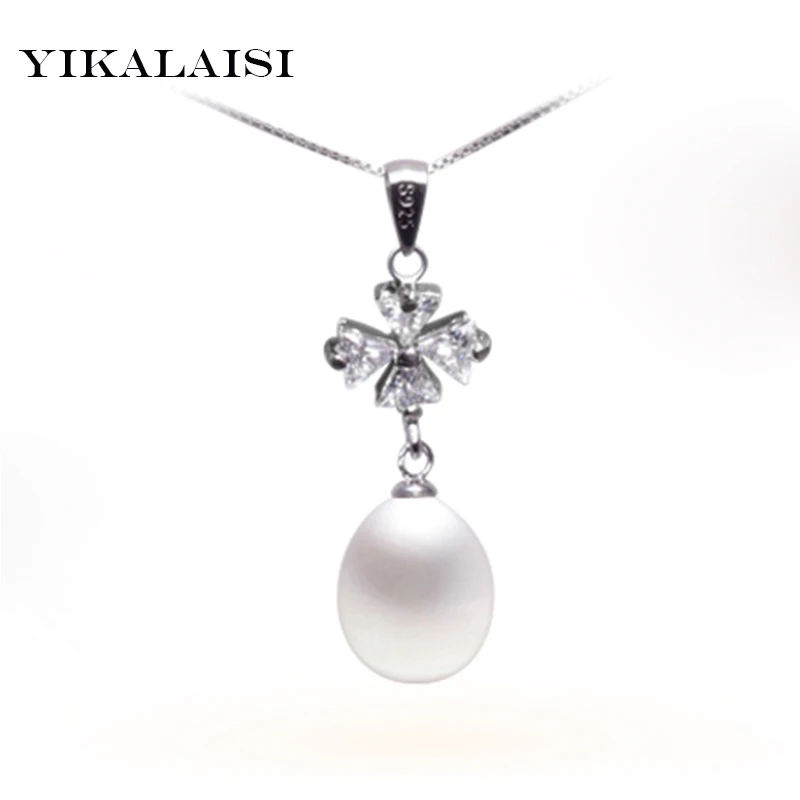 

YIKALAISI 2017 100% natural freshwater Pearl Pendant For Girl 925 sterling Silver jewelry genuine Natural Pearl Choker Necklace