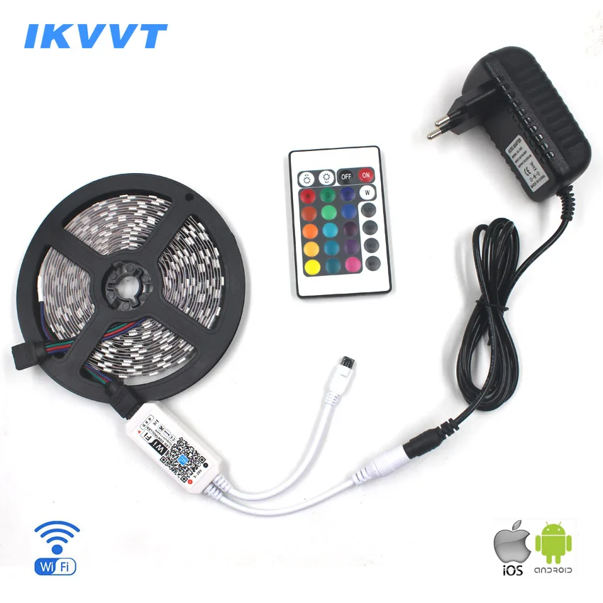 IKVVT 5050RGB Светодиодная лента водонепроницаемая светодиодная rgb Диодная 24 k пульт