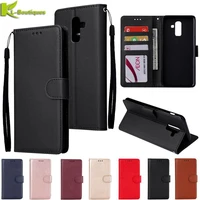 for samsung galaxy j8 2018 leather case on for samsung j 8 j8 2018 j810f cover classic style flip wallet phone cases women men