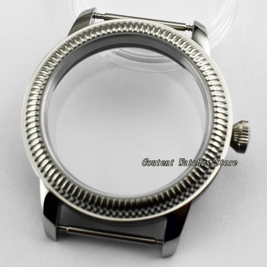 

44mm Sterile 316L Steel Watch Case Wristwatch Shell Fit ETA 6497/6498 Seagull ST36 Movement