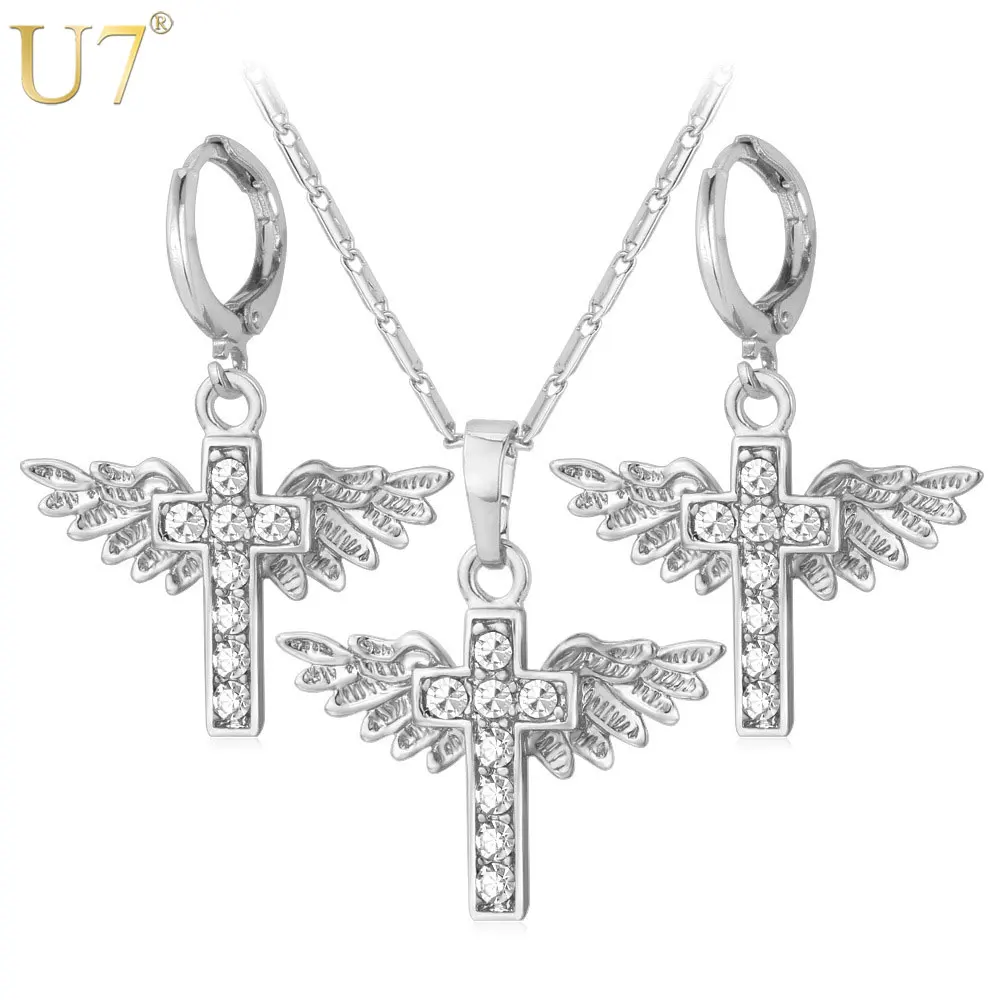 Ювелирный Комплект из колье и серёг с крыльями ангела|angel wing jewelry set|earring necklace setjewelry