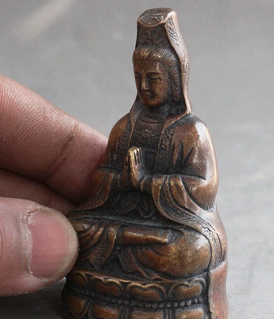Китайская Бронзовая статуя Будды Kwan-yin Guan Yin Boddhisattva 001 32% | Дом и сад