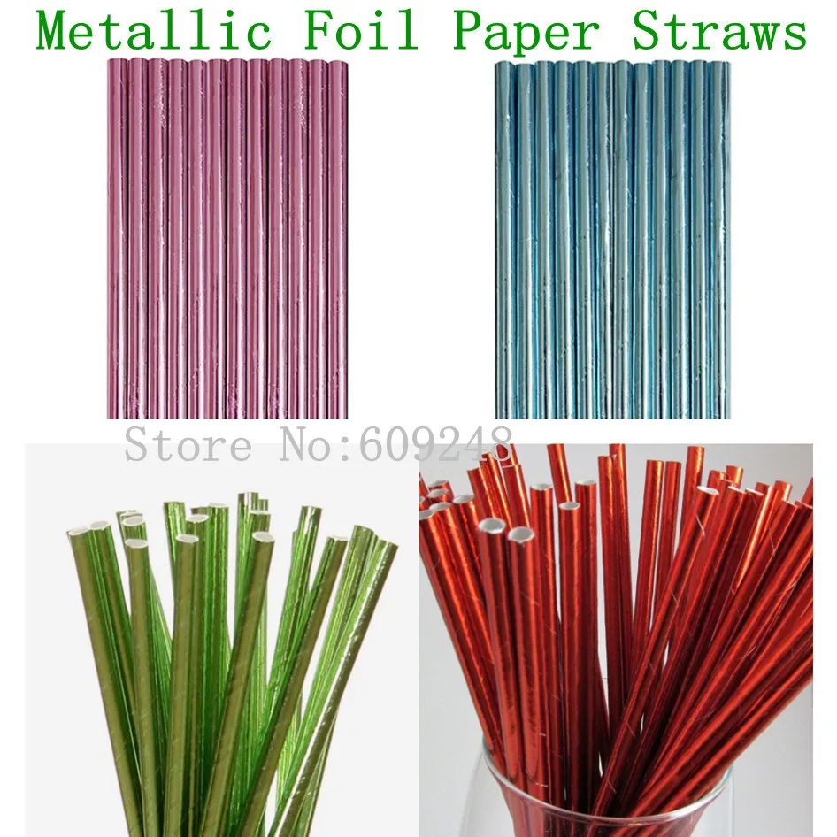 Бесплатная DHL доставка 2000 шт металлическая фольга соломинки оптом цветные