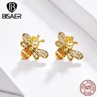 Серьги Серебряные в виде пчелы BISAER ECE344