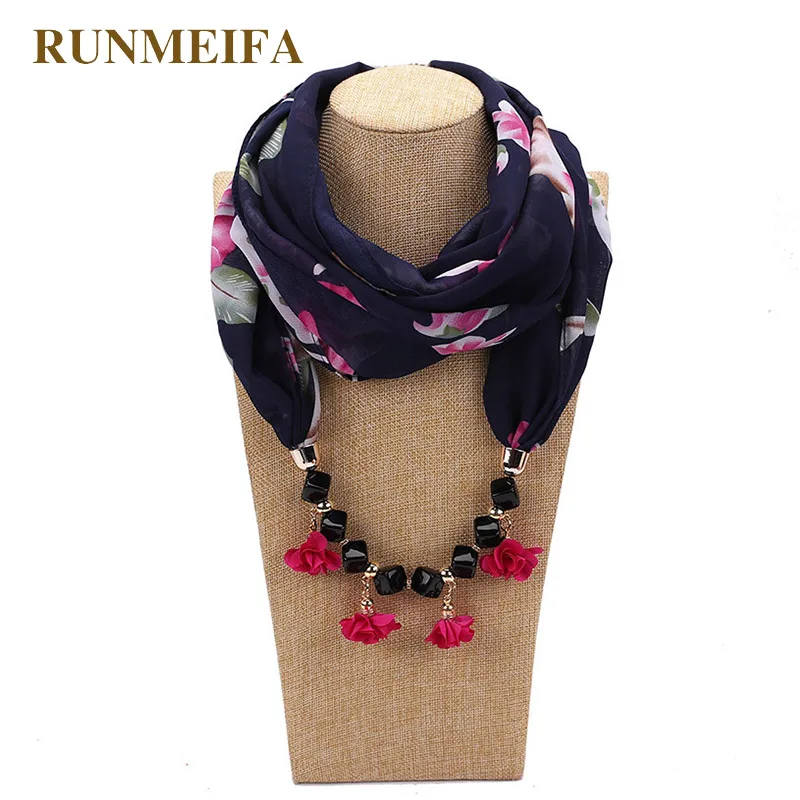 RUNMEIFA модные шармы Ювелирные изделия подвеска шарф богемный шифон цветок кулон с