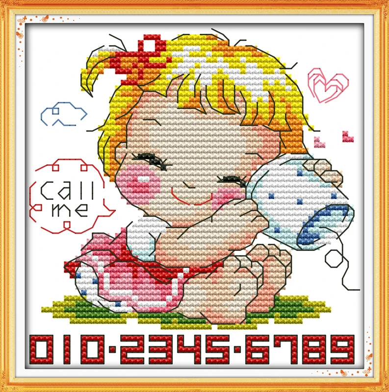 Набор для вышивания крестиком Call me (girl) 11 карат холсты стежков вышивка рукоделие