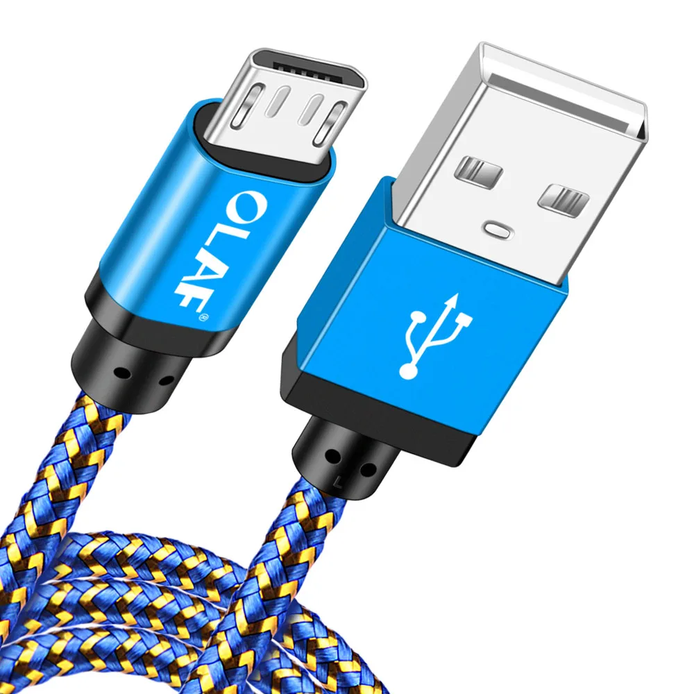 Blue Olaf Micro USB кабель 2A Быстрая зарядка зарядное устройство USB кабель для передачи данных для samsung Xiaomi LG планшет Android мобильный телефон usb зарядный шнур - Цвет: Blue