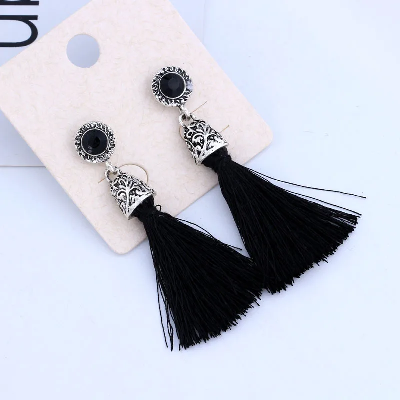 Модные новые бохо серьги с кисточками длинные преувеличенные личности Серьги