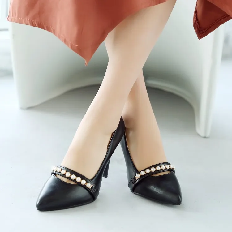 

Big Size ladies high heels women shoes woman pumps Fashion 100 sets of shallow water drill slim-heeled single shoes