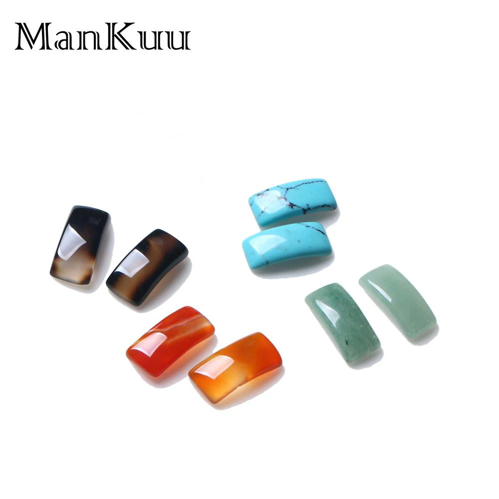 ManKuu 8*18 мм изогнутый кабошон натуральные стразы Агаты бирюзы тигровый глаз