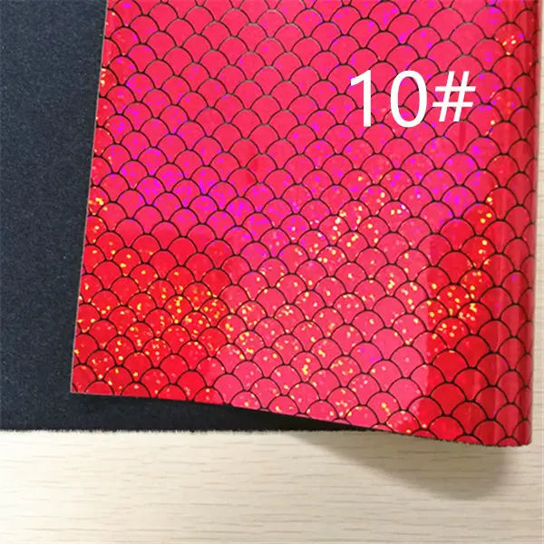 10 1шт/7,6*12 дюймов синтетическая рыбья чешуя кожаная ткань для DIY аксессуаров - Цвет: 10