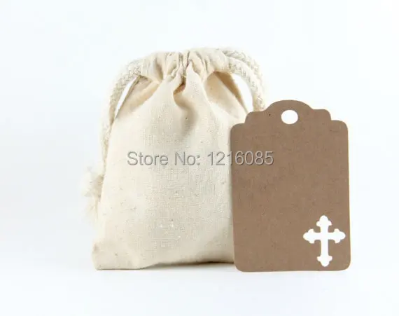 

Blank Kraft Baptism gift Tags, Thank You Tags for Confirmation, Christening Favor Tags