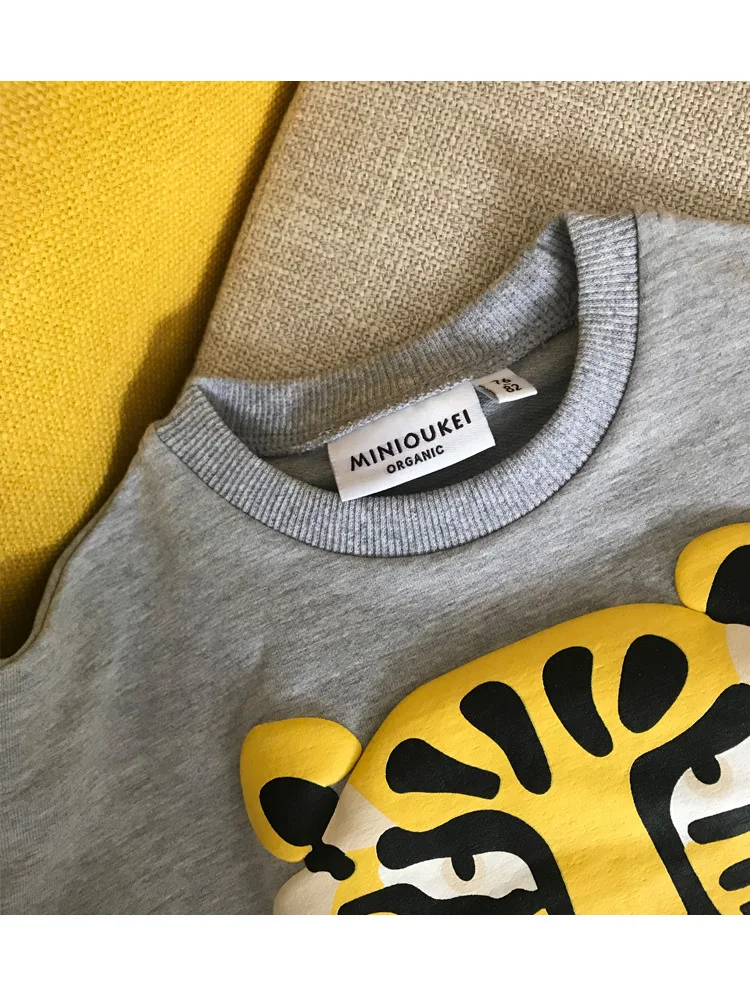 Детская толстовка с капюшоном и принтом тигра на осень/зиму|Толстовки кофты| |