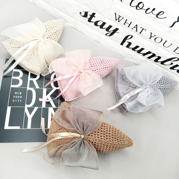 Шляпа с большим бантом в Корейском стиле весенне летняя пляжная шляпа из хлопка и