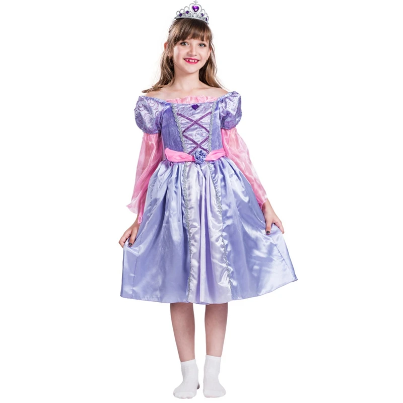 Фиолетовое нарядное платье принцессы в викторианском стиле для девочек костюм