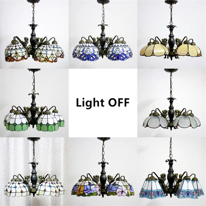 Винтажный подвесной светильник FUMAT витражная Светодиодная лампа в стиле барокко