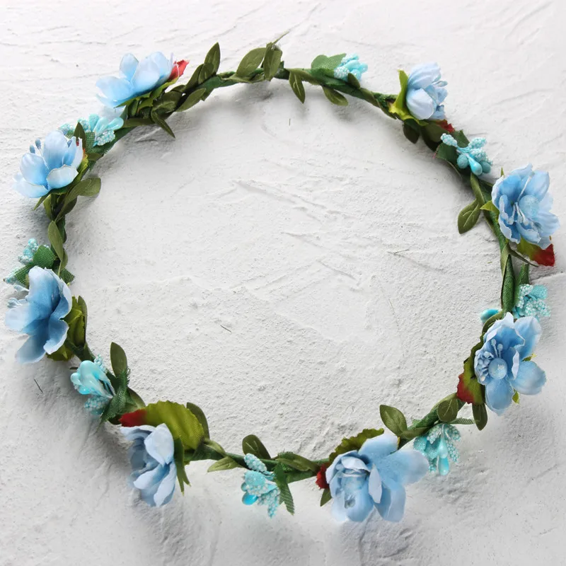 Роза гвоздики цветок сливы пион Halo Свадебная Цветочная Корона повязка на голову