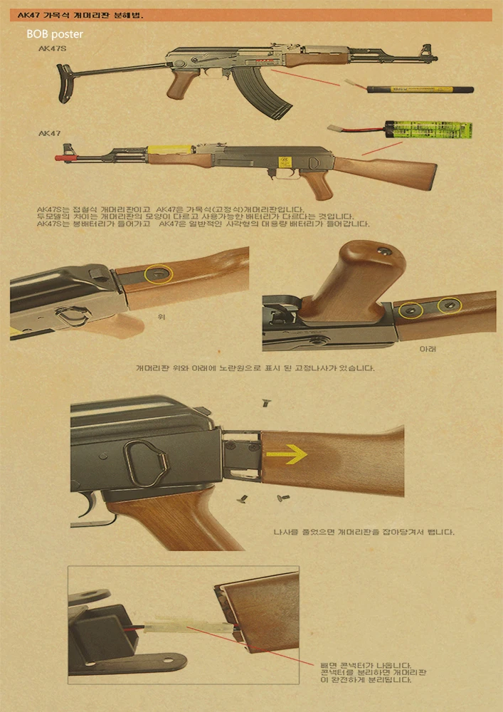 AK74/47 плакаты с изображением оружия/военные фанаты ВИНТАЖНЫЙ ПЛАКАТ из крафт-бумаги Ретро плакат/настенные декоративные бумажные плакаты Наклейка на стену - Цвет: P060