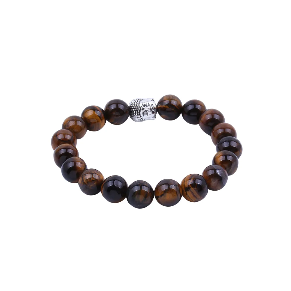 Fashion couple tiger eye bracelet bangle classic Buddha statue natural lava rock charm beads ladies men | Украшения и аксессуары