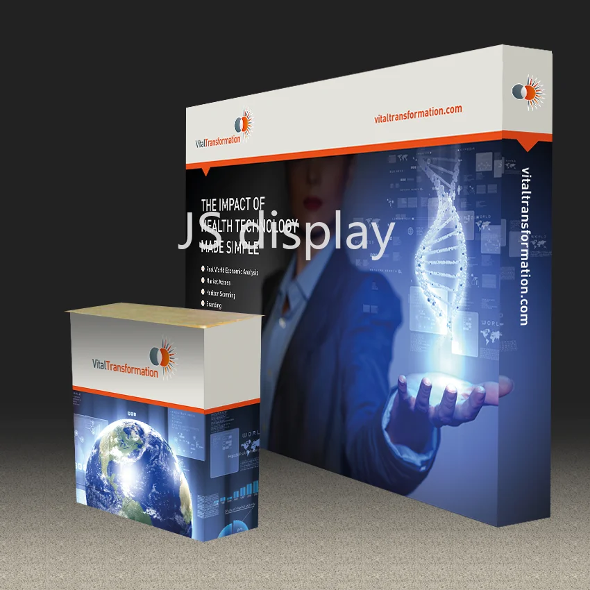 Precio 10ft Portátil Tensión Tela Exposición Comercial Stand Pop Up Stand Con Personalizado Estampado Gráfico Telón De Fondo Pared Expro