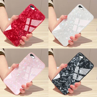 Красивый чехол из закаленного стекла для iPhone 6 6s 6Plus Plus 7 7Plus 8 8Plus X блестящий