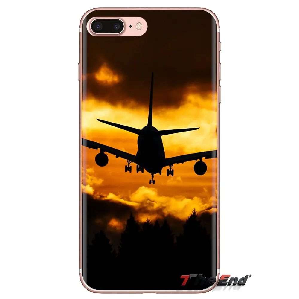 Plane With Sunset Glow Theme TPU Transparent Cover Bag For Samsung Galaxy J1 J2 J3 J4 J5 J6 J7 J8 Plus 2018 Prime 2015 2016 2017 |
