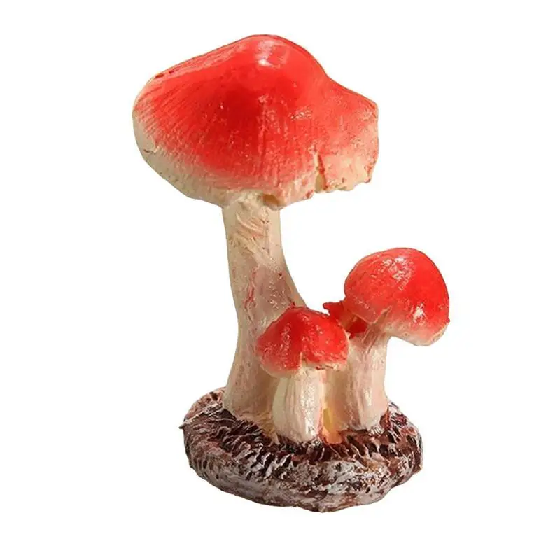 BESTOYARD 3 головы красный гриб Toadstool миниатюрный волшебный сад-Террариум фигурка кукольный домик Декор - Цвет: 2x1.5x3cm