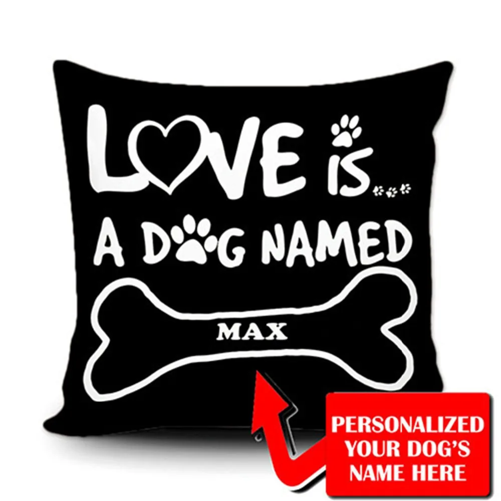 Персонализированные Наволочки с названием Love Is A Dog наволочки именем собаки на