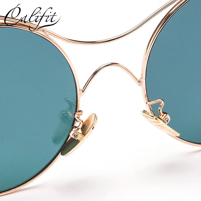 CALIFIT Винтажные Солнцезащитные очки кошачий глаз для женщин фирменный дизайн