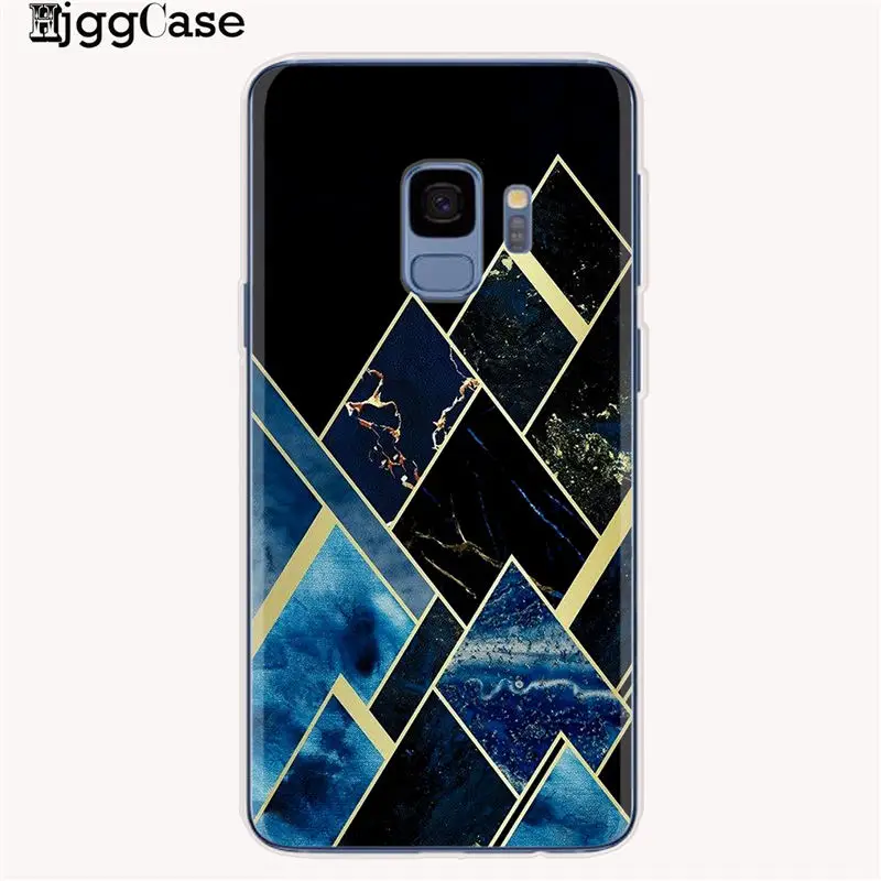 Геометрический мраморный чехол для Samsung Galaxy S6 S7 Edge S8 S9 S10 Plus A5 2017 A520 A7 J4 J6 A6 A8 2018