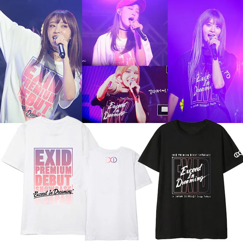 Kpop EXID IN DREAMING JAPAN футболка с буквенным принтом короткий рукав Женская/мужская