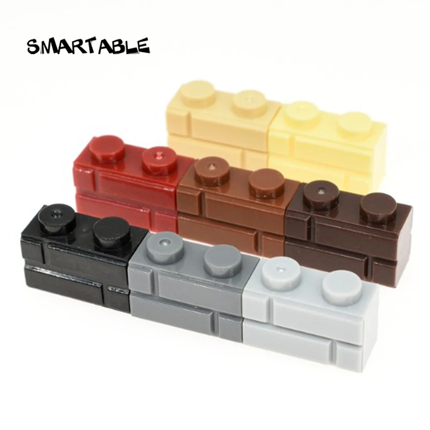 Кубики Smartable 1x2 с профилем кирпичной кладки для стен детали MOC игрушки детей