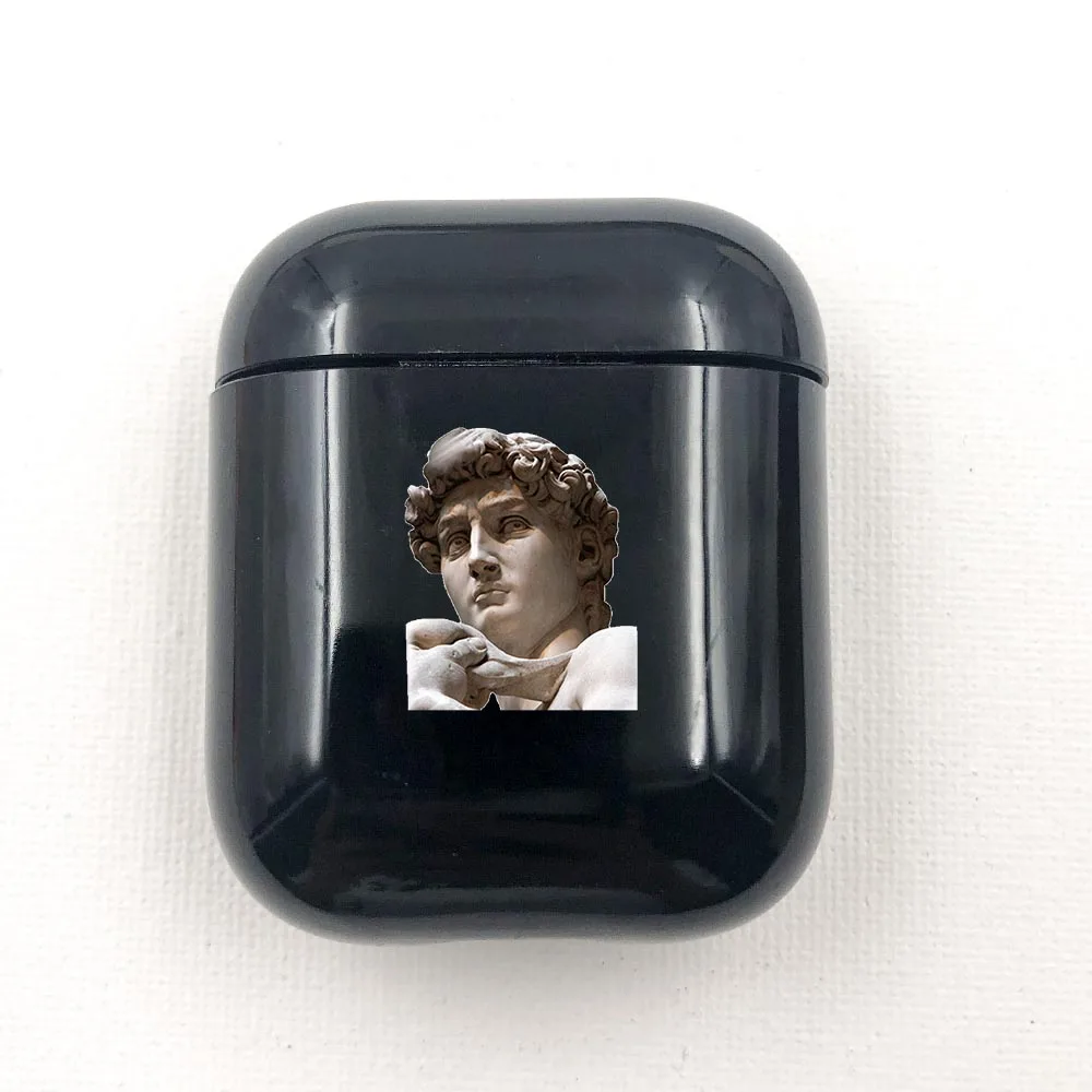 LAUGH LIFE Black David Statue Luxury Earphone Case For Airpods Case Black Art Style Earphone Cases Cover For Airpods Accessories - Цвет: I200921