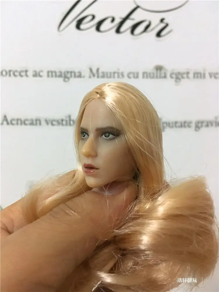 

Custom 1/6 Scale European Blond Hair Girl Head Sculpt for 12inch Action Figure Phicen Tbleague HOTTOY Doll Toys