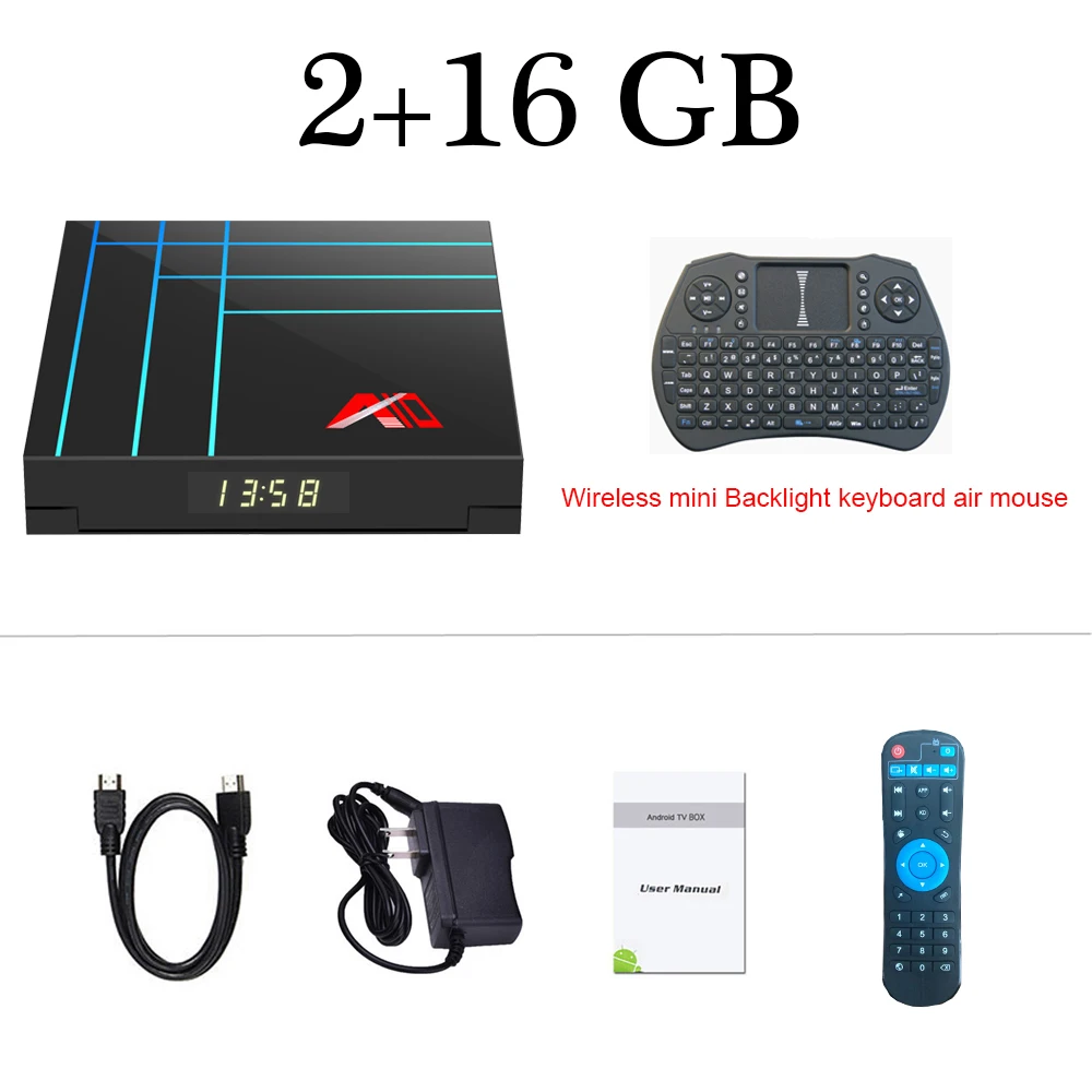 2G 16G Add keyboard Новейшая Смарт ТВ-приставка 4 Гб 64 Гб RK3318 IP tv Android tv Box Youtube 4K HDR медиаплеер Google Play телеприставка PK H96 MAX - Цвет: 2G 16G Add keyboard