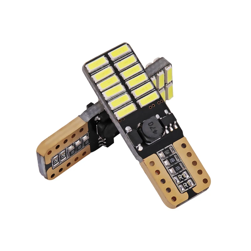 2x T10 светодиодный лампы W5W Canbus 12V 24SMD 5000K Белый салона Чтение светильник, на танкетке, с боковой номерной знак 5W5 светодиодный без ошибок 194 168
